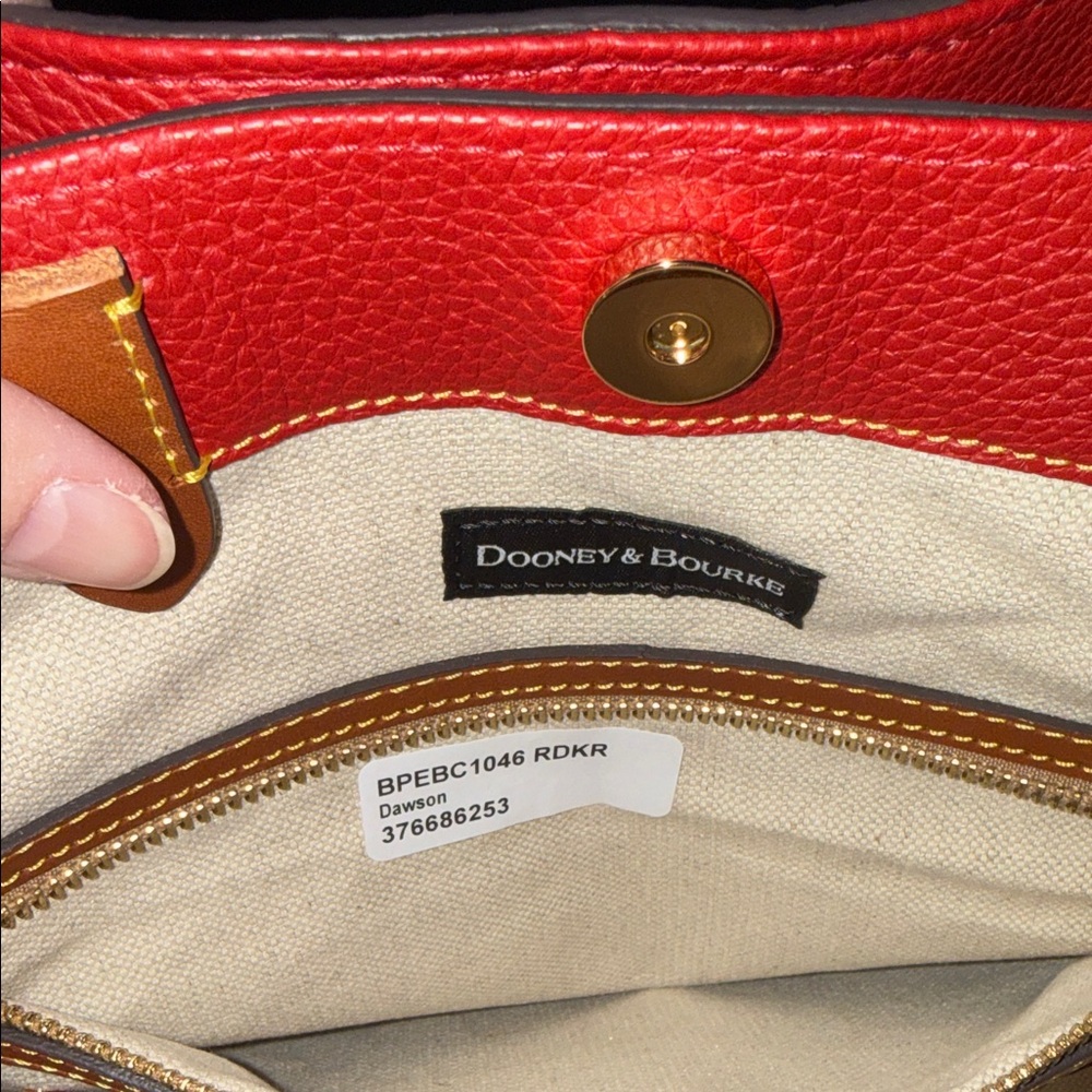 Dooney & Bourke Red Pebbled Leather Dawson Shoulder Bag - Picture 8 of 12
